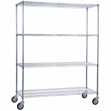 Portable Adjustable 4 Wire Shelf Linen Cart - 24